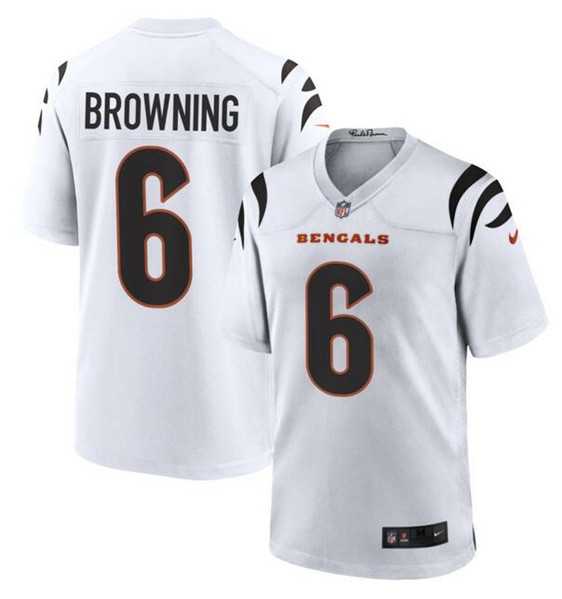 Men & Women & Youth Cincinnati Bengals #6 Jake Browning White Stitched Game Jersey